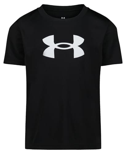 Under Armour Boys' Short Sleeve Logo Graphic T-Shirt, Relaxed Fit, Black Tech Big Logo, 4