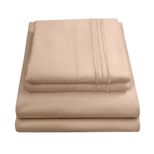 RV Queen Bed Sheets - Breathable Luxury Sheets with Full Elastic & Secure Corner Straps Built In - 1800 Supreme...