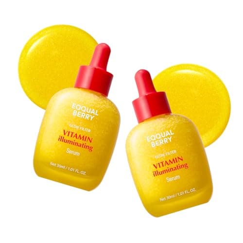 EQQUALBERRY Vitamin Illuminating Serum Double Pack | Niacinamide 4% & TXA | Brightening Vitamin C Serum for Glow & Hyaluronic Acid | Dark Spot & Uneven Tone Care | Korean Skincare, 1.01 oz (Pack of 2)