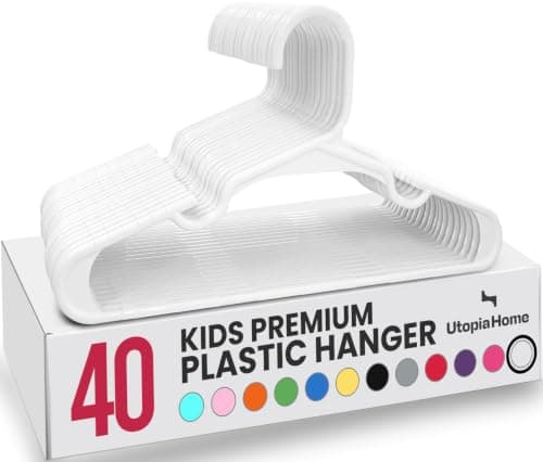 Utopia Home Kids Hangers – 11.5 Inch Baby Closet Hangers White